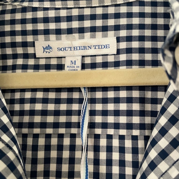Southern Tide Gingham Popover Scalloped Hem M NEW - Picture 5 of 8